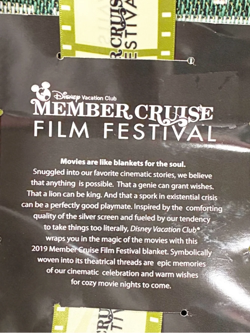 Film Festival Throw Blanket Disney Vacation Club DVC Member Cruise‎ 2017 NEW